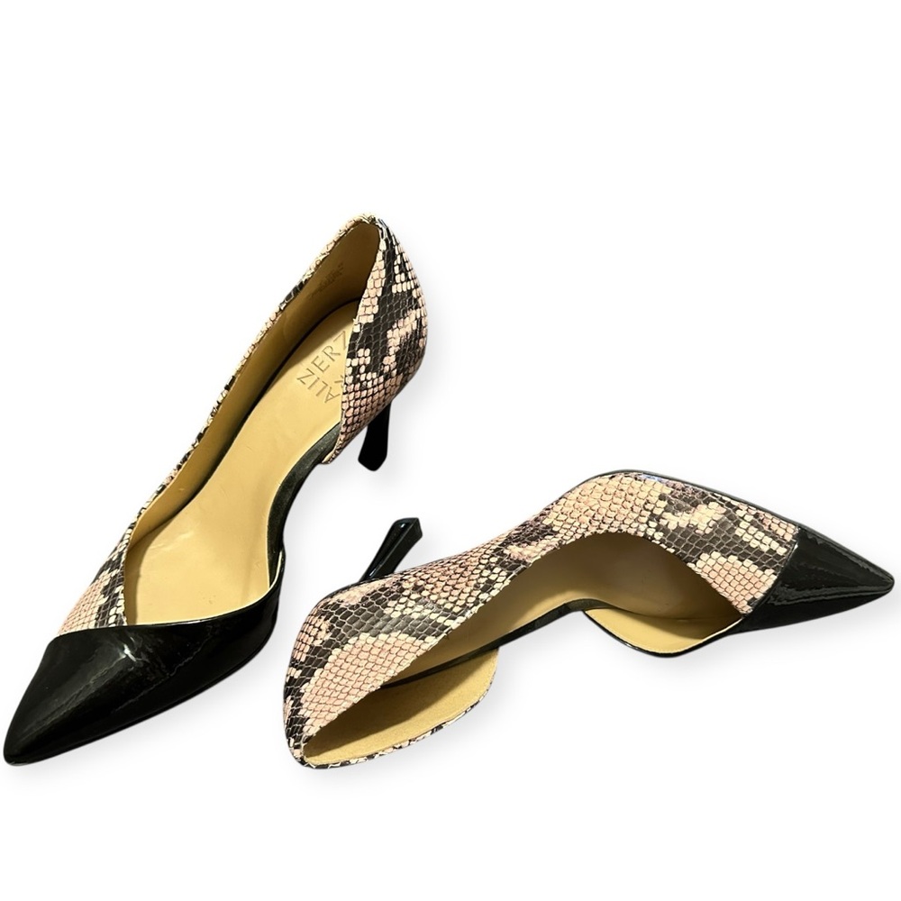 NWOT Naturalizer Edris Black/Pink Patent Snake Print‎ D’Orsay Pumps, 8 - Picture 11 of 13